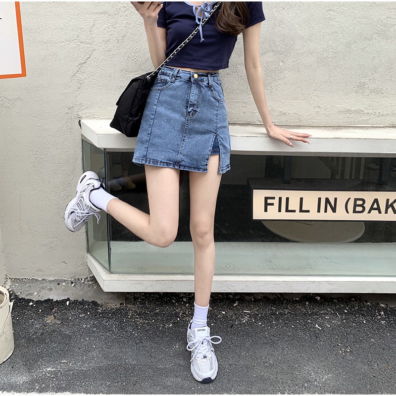 Chân Váy Jean Chữ A Lưng Cao Thời Trang Cho Nữ | BigBuy360 - bigbuy360.vn