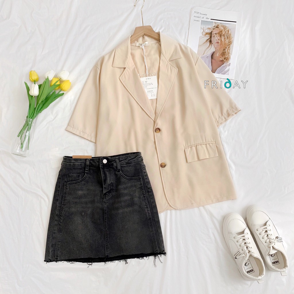 Áo blazer cộc tay 2 khuy Friday | BigBuy360 - bigbuy360.vn