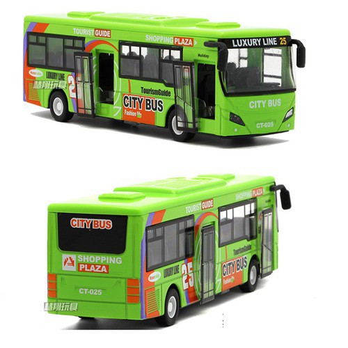 Mô hình xe ô tô City Bus đồ chơi trẻ em bằng sắt chạy cót có âm thanh và đèn xe tỉ lệ 1:32 - DC012DKP