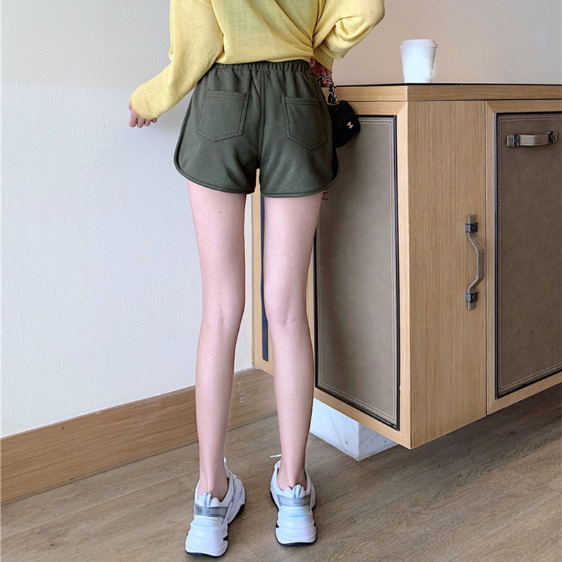 Quần Short Nữ Lưng Cao Có Túi Lớn Màu Sắc Tươi Sáng