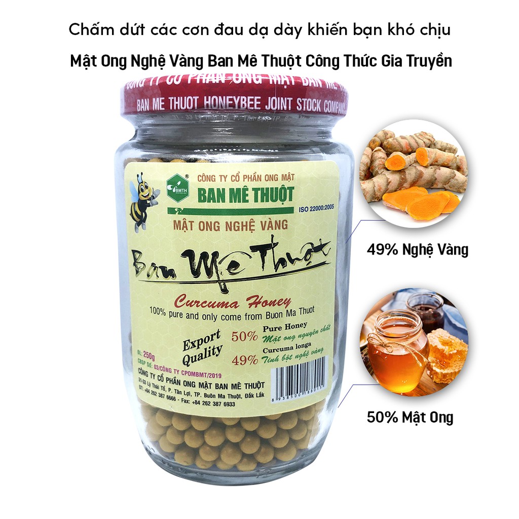 Mật ong nghệ viên vàng 250gr