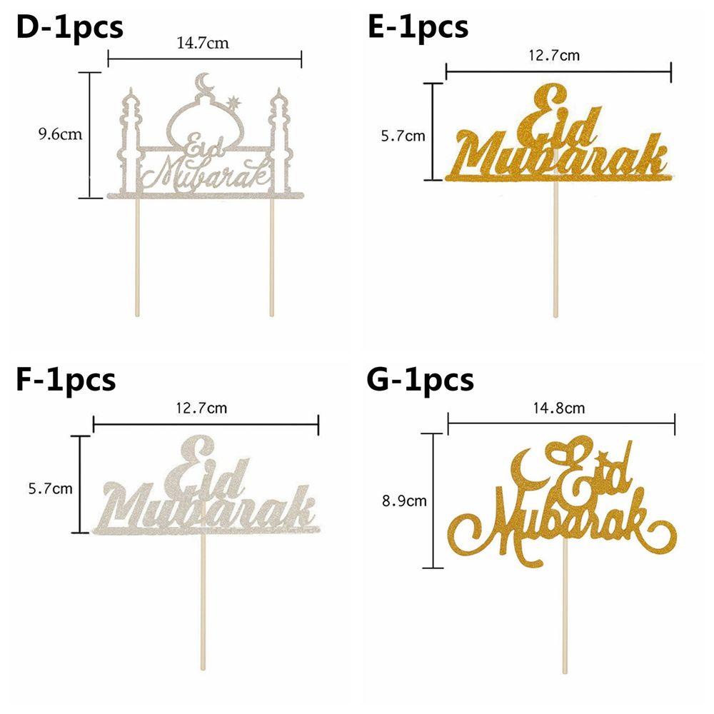 YNATURAL Set 1 / 10 Que CắM Trang Trí BáNh Kem HọA TiếT Eid Mubarak ĐộC ĐáO