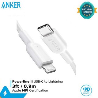 Cáp sạc Anker Powerline II PD USB-C to Lightning MFI A8632 chính hãng