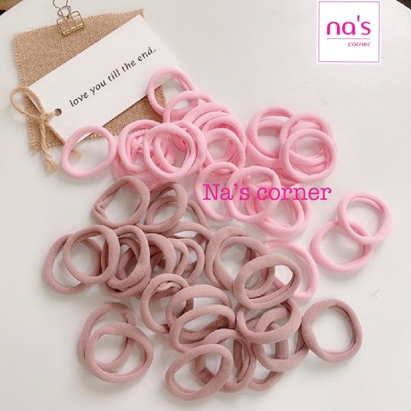 Gói 50 sợi thun cột buộc tóc nữ dễ thương vintage