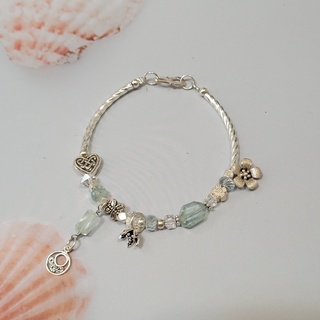 Vòng tay Aquamarine ống xoắn