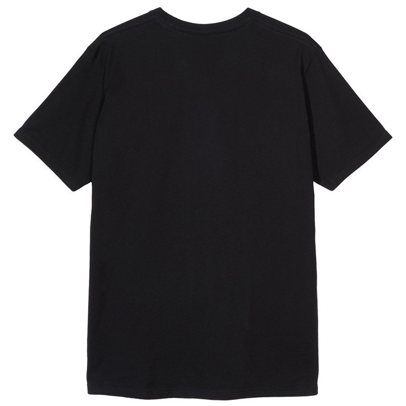 Áo thun tay ngắn dáng rộng màu trơn in chữ Stussy thời trang cho nam và nữ