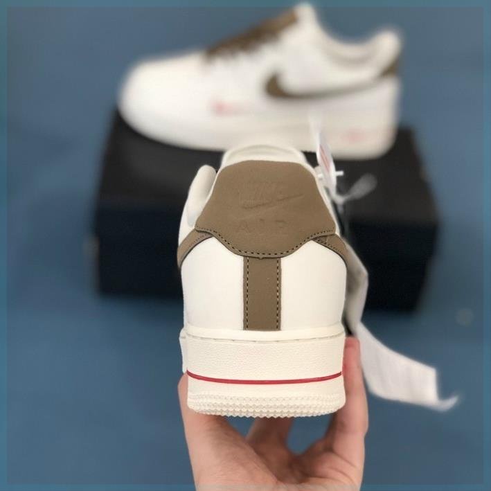 Giày Sneaker AF1 custom vệt nâu, air force 1 white brown bản mới - jinx.sneaker