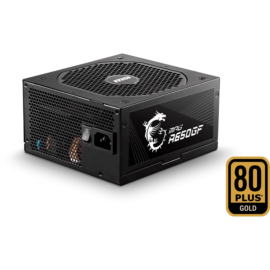 Nguồn Máy Tính MSI MAG A650GF 650W 80 Plus Gold/Full modular/công suất thực - Hàng Chính Hãng - Bảo hành 10 năm