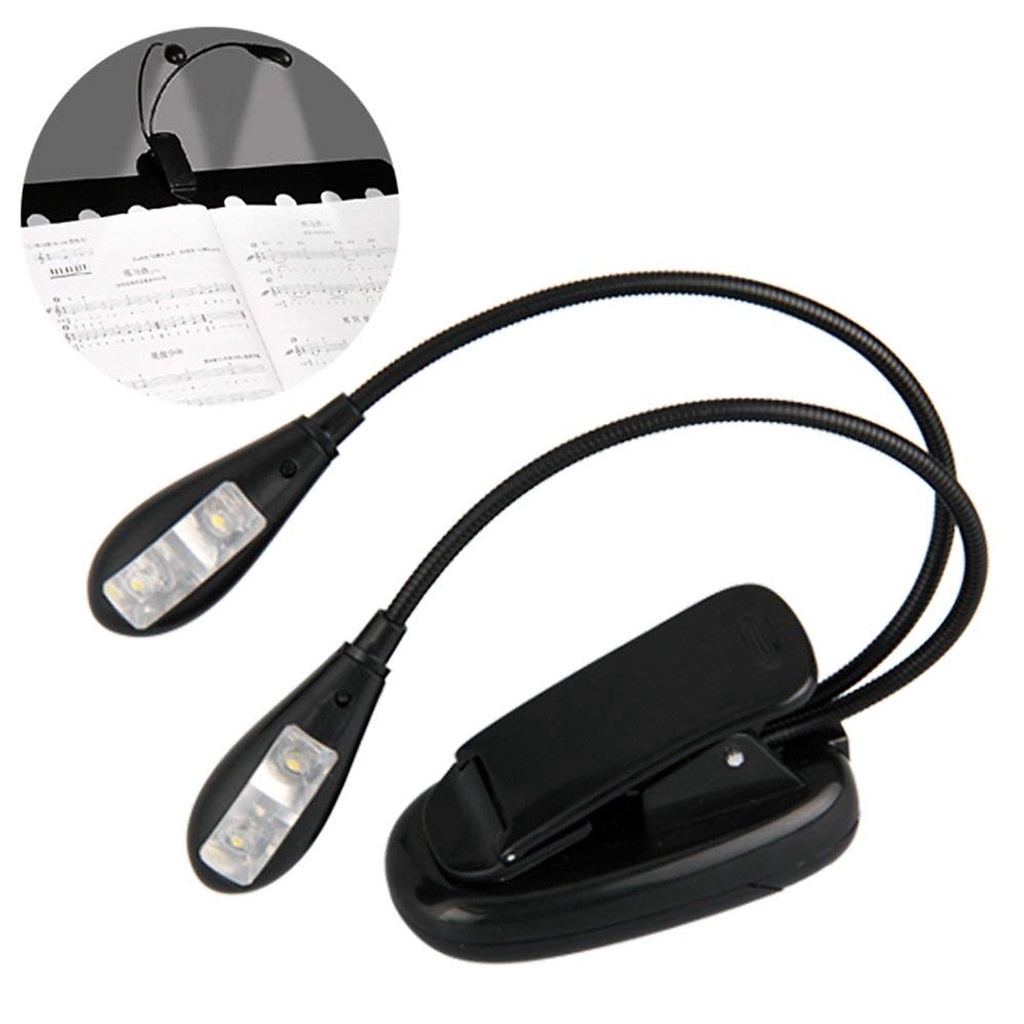 Đèn Đọc Sách 2 Râu 4 LED Đa Năng
