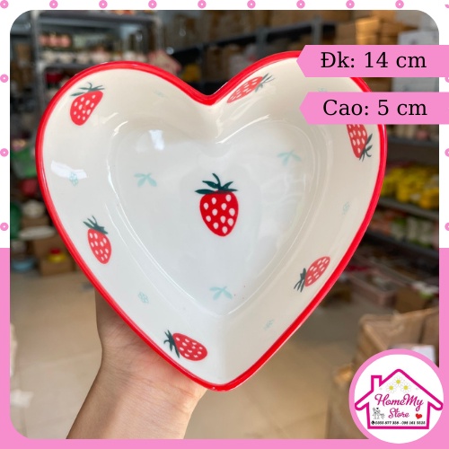 Set Bát Đĩa Decor Dâu Tây Cute Bát Ăn Cơm Chén Dĩa Dễ Thương Bát Ăn Dặm Cho Bé