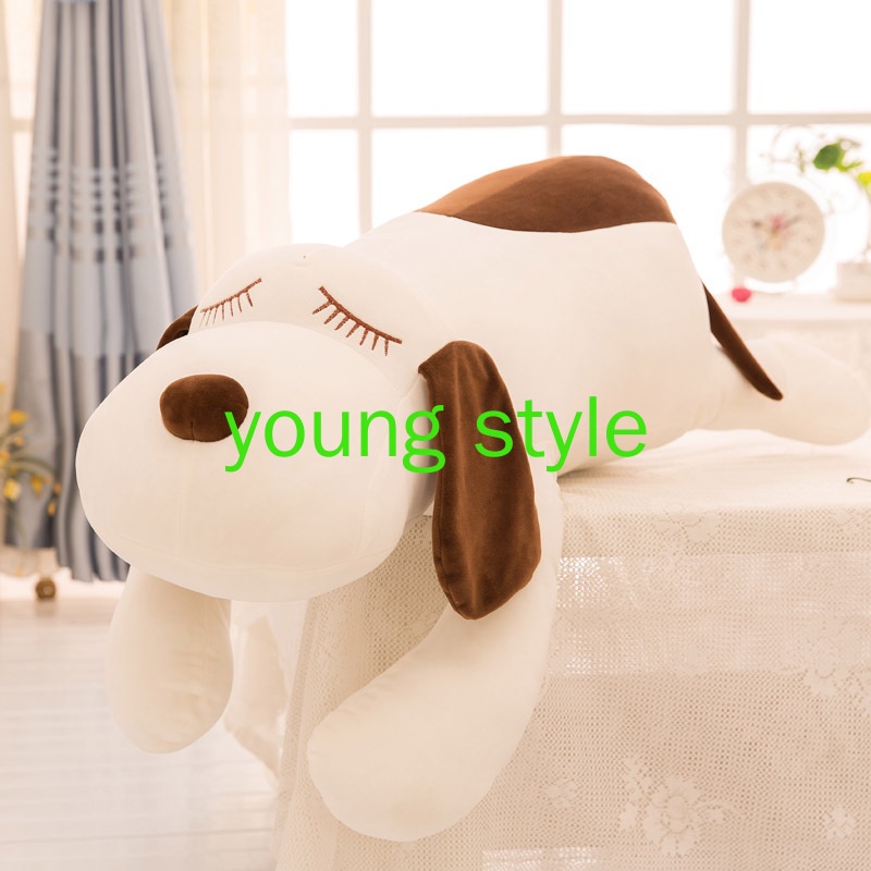 [Giá ưu đãi] Gấu bông teddy Chó tai dài lười biếng, thú nhồi bông hình con chó Size 35cm &amp; 55cm