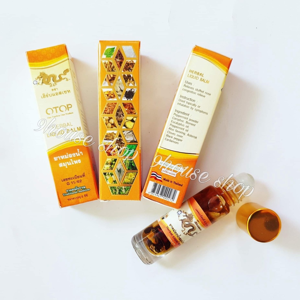 (Lốc) 12 chai Dầu 26 vị thảo dược OTOP Thái Lan 8ml