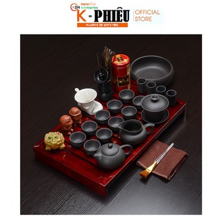 Bộ Bình trà 30 món BKTea79-IME10 ấm trà tử sa đủ phụ kiện trà đạo chất liệu đất nung