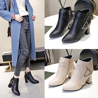 T52 giầy boot cao gót,cổ cao chất da mềm thời trang;.