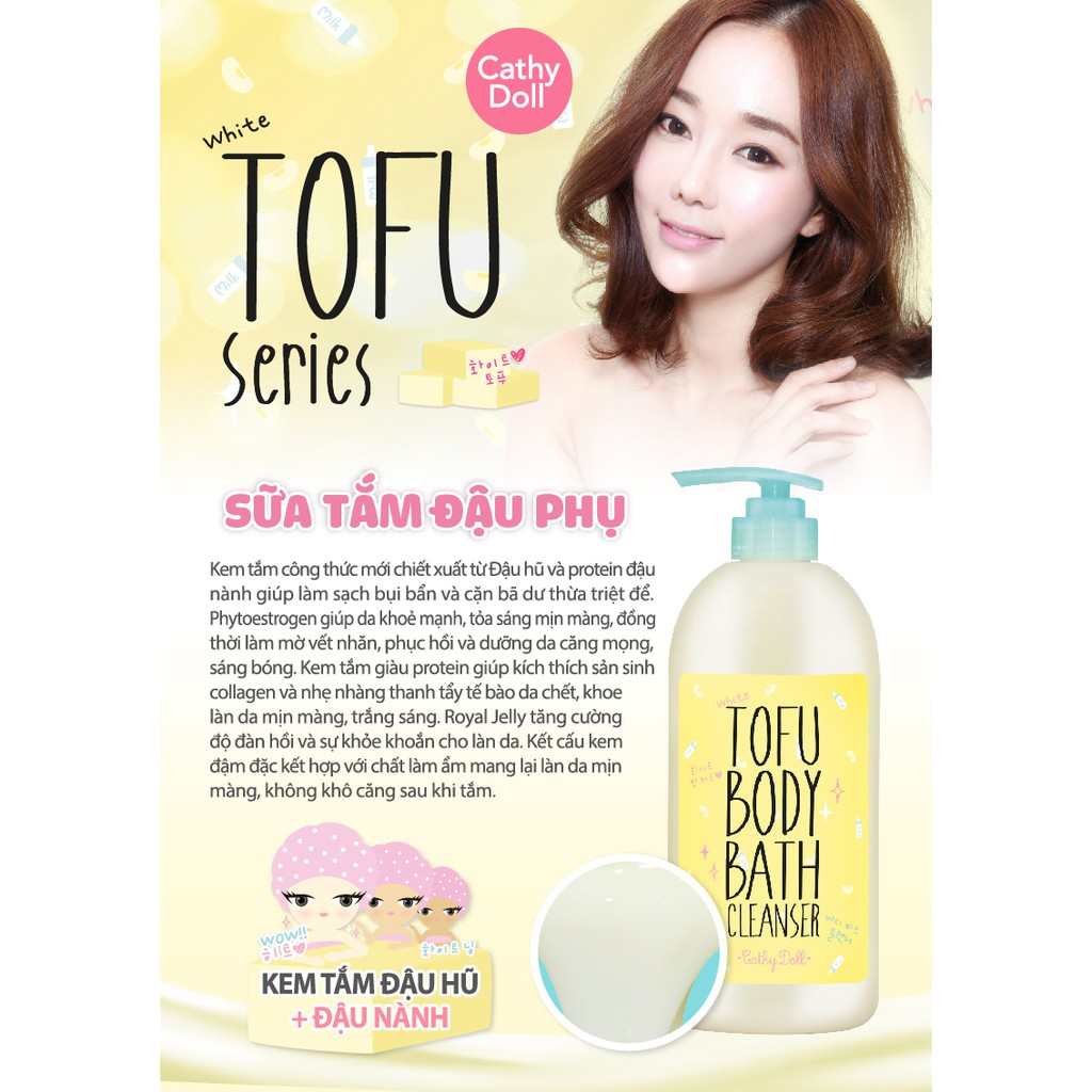 [ Auth Thái ] Sữa Tắm Trắng Da Đậu Phụ Cathy Doll Tofu Body Bath Cleanser (750ml)