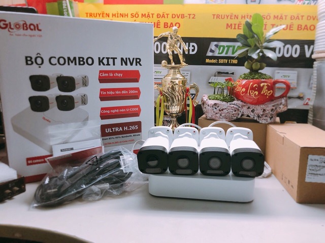 Trọn bộ kit 4 camera ip 2.0 poe