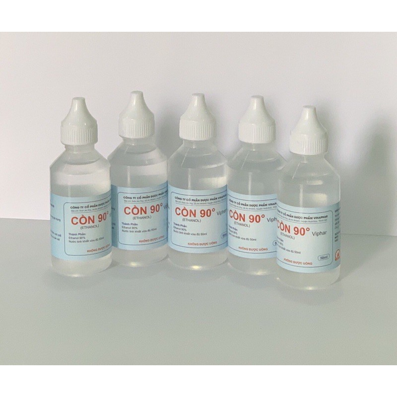 Cồn 90 độ chai 50ml (Trắng) – Dùng trong y tế, spa giúp sát trùng vết thương, khử trùng