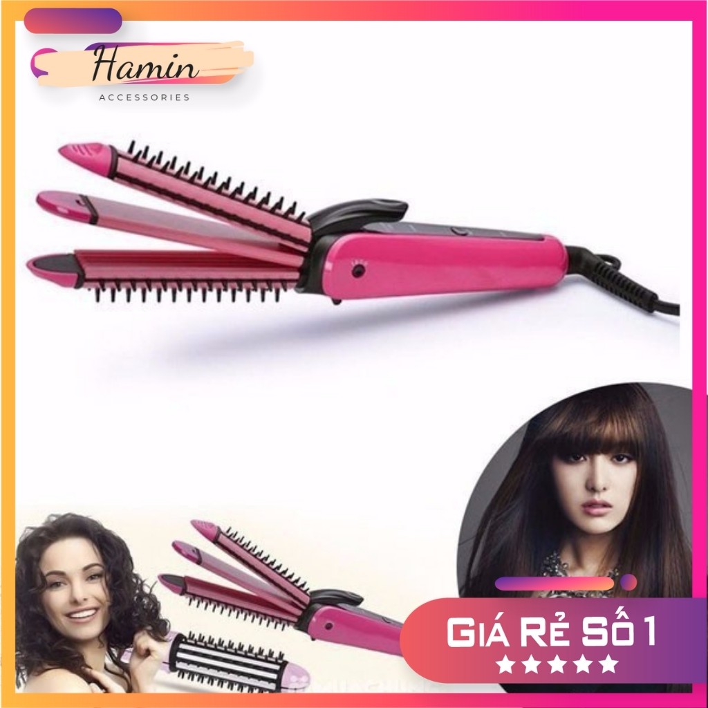 Máy Uốn Duỗi Bấm Tóc Nova 8890 đa năng 3 trong 1 Phụ kiện Hamin