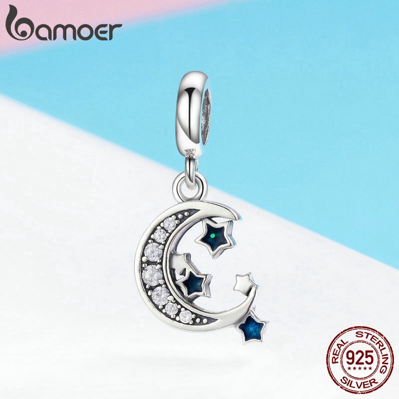 Mặt Trang Sức Bamoer Bằng Hợp Kim Hình Mặt Trăng / Ngôi Sao Đính Đá Xinh Xắn | BigBuy360 - bigbuy360.vn