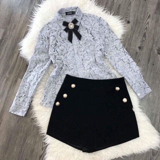 ÁO REN CỔ NƠ TIỂU THƯ