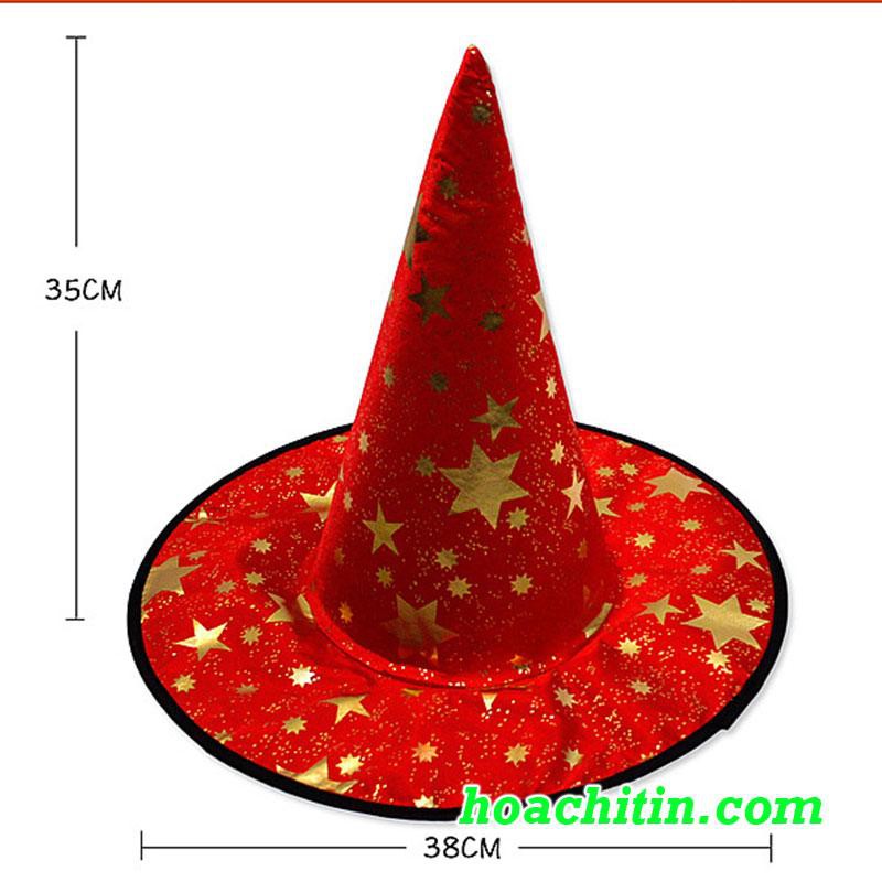 Nón Phù Thủy Nhũ Sao hóa trang Halloween