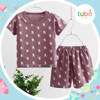 Bộ đồ cộc tay cotton sợi tre mùa hè siêu mát cho bé
