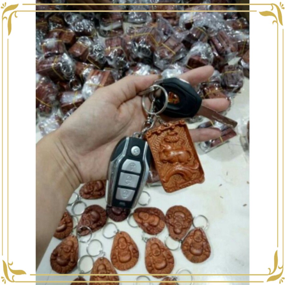 Móc Chìa Khóa Mười Hai Con Giáp - Móc Khóa Gỗ Hương Hình 12 Con Giáp Phong Thủy