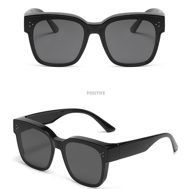 Kính Chống Nắng Phân Cực Chống Lóa Tròng Lớn Màu Đen Thời Trang Cho Nam Và Nữ