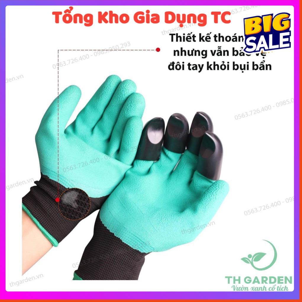 Găng tay làm vườn có móng chuyên dụng dễ dàng đào xới đất chất liệu latex chống thấm nước