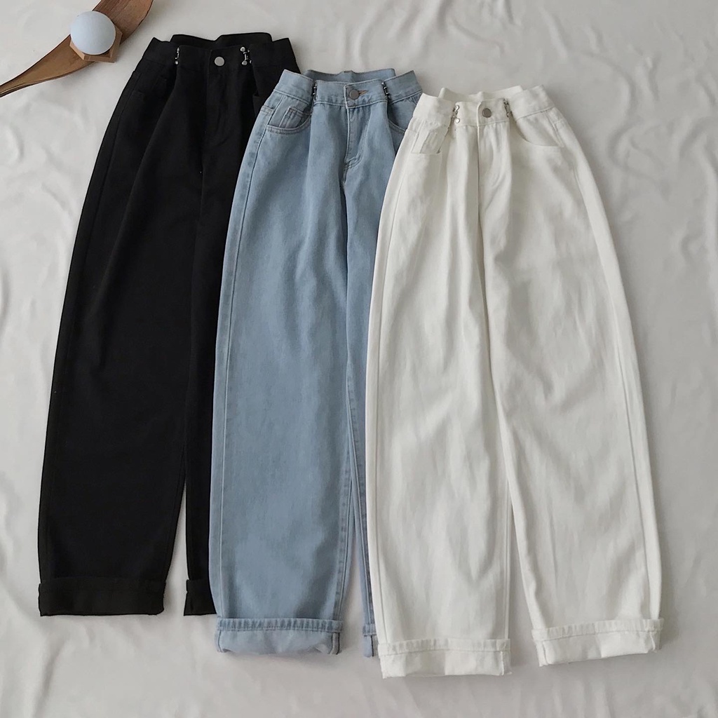 Quần Jean Ống Rộng JEM CLOSET Eo Cài Nhiều Màu Style Trẻ Trung Lên Form Siêu Xinh Edili 2887