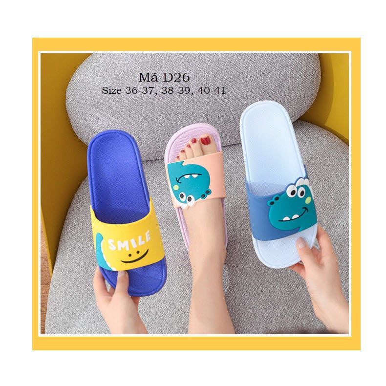 Dép lê cho bé trai bé gái và bố mẹ họa tiết khủng long ngộ nghĩnh D26