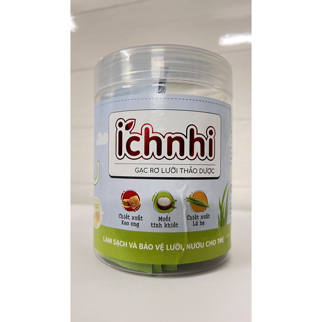 Gạc rơ lưỡi thảo dược Ích Nhi vệ sinh răng miệng làm sạch bảo vệ lưỡi nướu cho trẻ sơ sinh người ốm.suckhoechomoinha