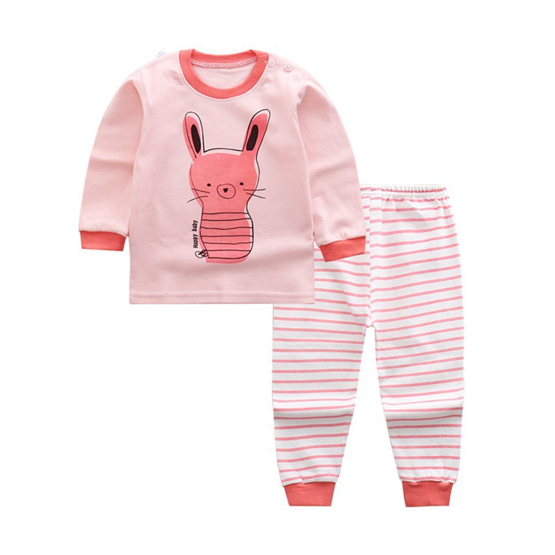 Bộ Pijama Dài Tay + Quần Dài Kẻ Sọc Cho Bé