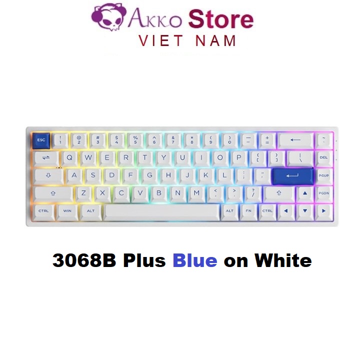 Bàn phím cơ AKKO 3068B Plus Blue on White