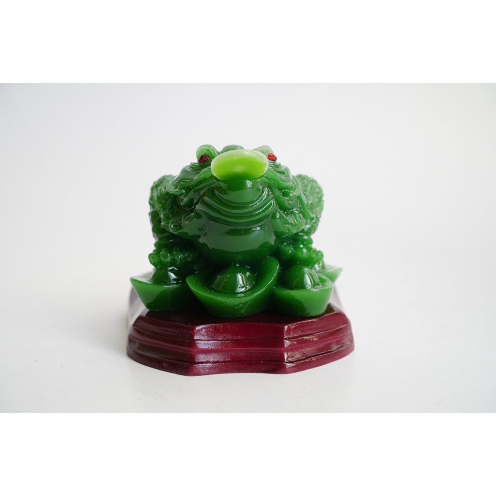 Tượng Cóc Thiềm Thừ xanh ngọc ngậm tiền tài lộc - Cao 7cm | BigBuy360 - bigbuy360.vn