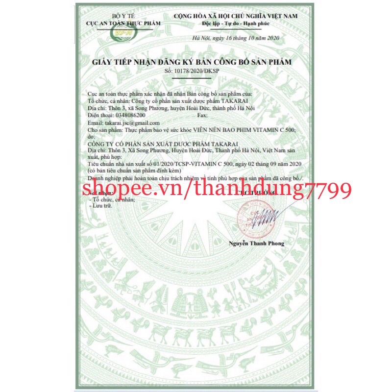 Vitamin C c500 tăng cường sức đề kháng, nâng cao sức khoẻ- 1 hộp 100v