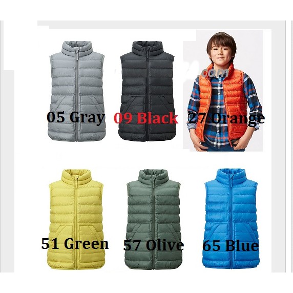 [Sale lớn] Áo gile siêu nhẹ trẻ em vải chịu mưa UNIQLO Nhật Bản