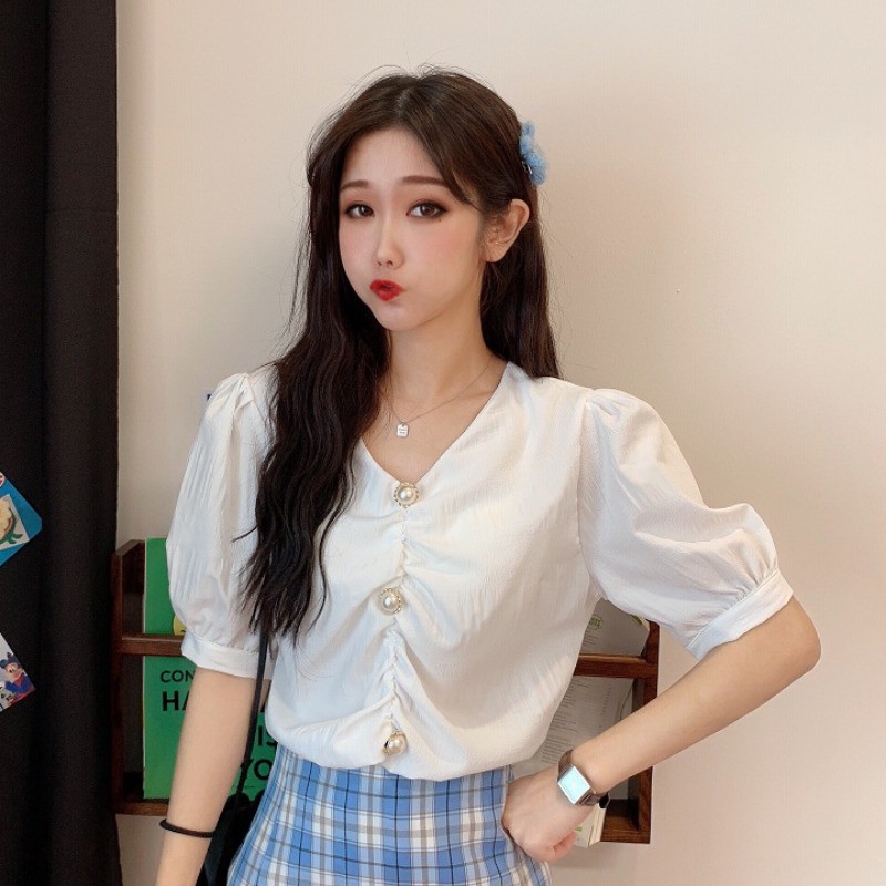 Áo Sơ Mi Ulzzang/ Áo Bánh Bèo Tiểu Thư Xếp Ly Hàn Quốc | Bigbuy360 -  Bigbuy360.