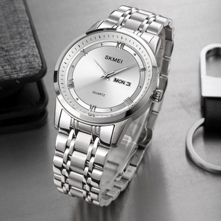 Đồng Hồ Quartz Nam Dây Thép Không Gỉ Mạ Vàng Chống Thấm Nước SKMEI 1870