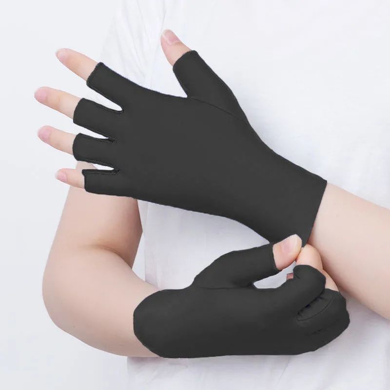 Găng Tay Lái Xe Hở Ngón Chống Nắng 55% Vải Lụa Lạnh Mỏng Thoáng Khí Cho Nam Và Nữ