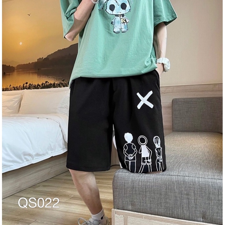 QUẦN SHORT THUN IN 3 CHÚ VN CLO - QS022
