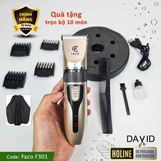 Tông đơ cắt tóc Faco F301 giá rẻ có đèn hiểu thị pin