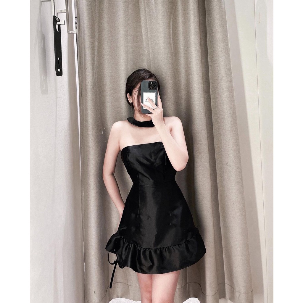 [Váy/Đầm Thiết Kế ] Đầm Cúp Ngực Cách Điệu Cổ Dáng Xòe