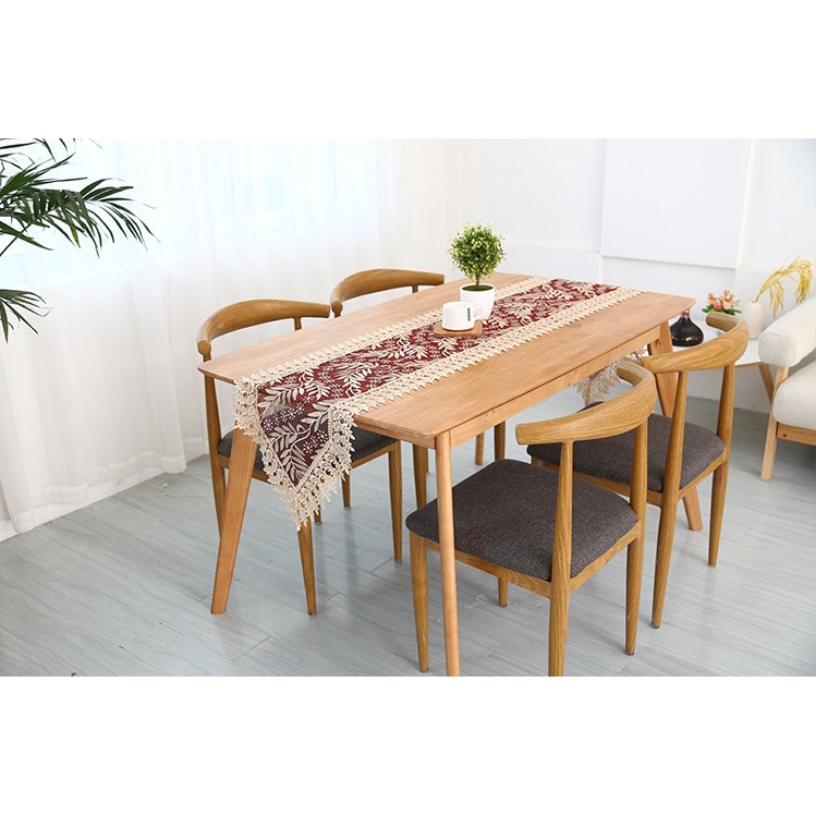 [40*180cm] Khăn trải bàn ren họa tiết phong cách Bắc Âu sang trọng [T057]