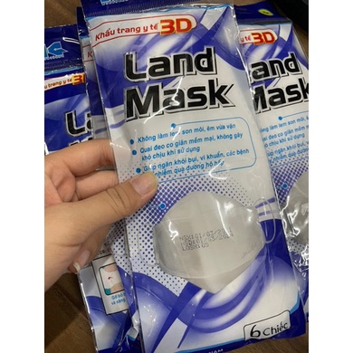 Khẩu Trang 3D Kháng Khuẩn LandMask Set 1 Bịch 6 Cái Có 3 Màu Hàng Công Ty Chính Hãng