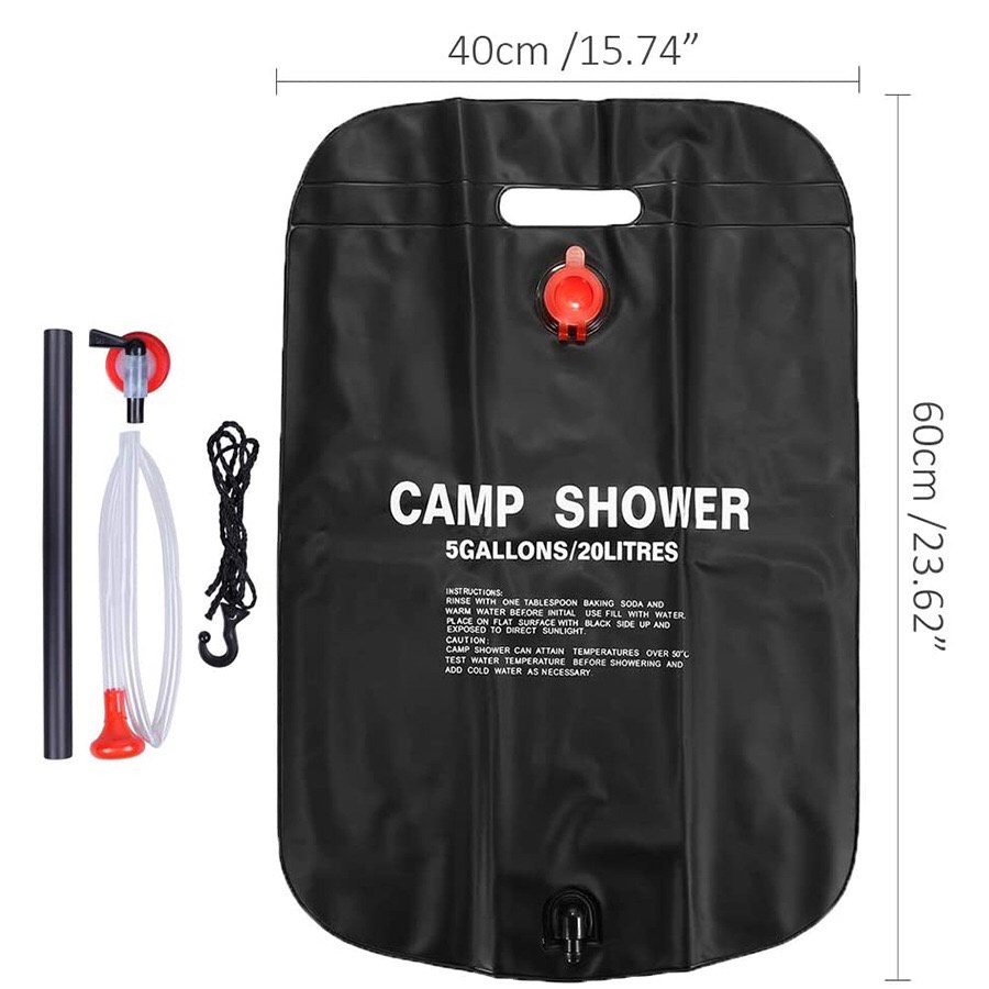 Túi tắm năng lượng mặt trời dung tích  20L nước phù hợp khi đi du lịch - cắm trại - trekking