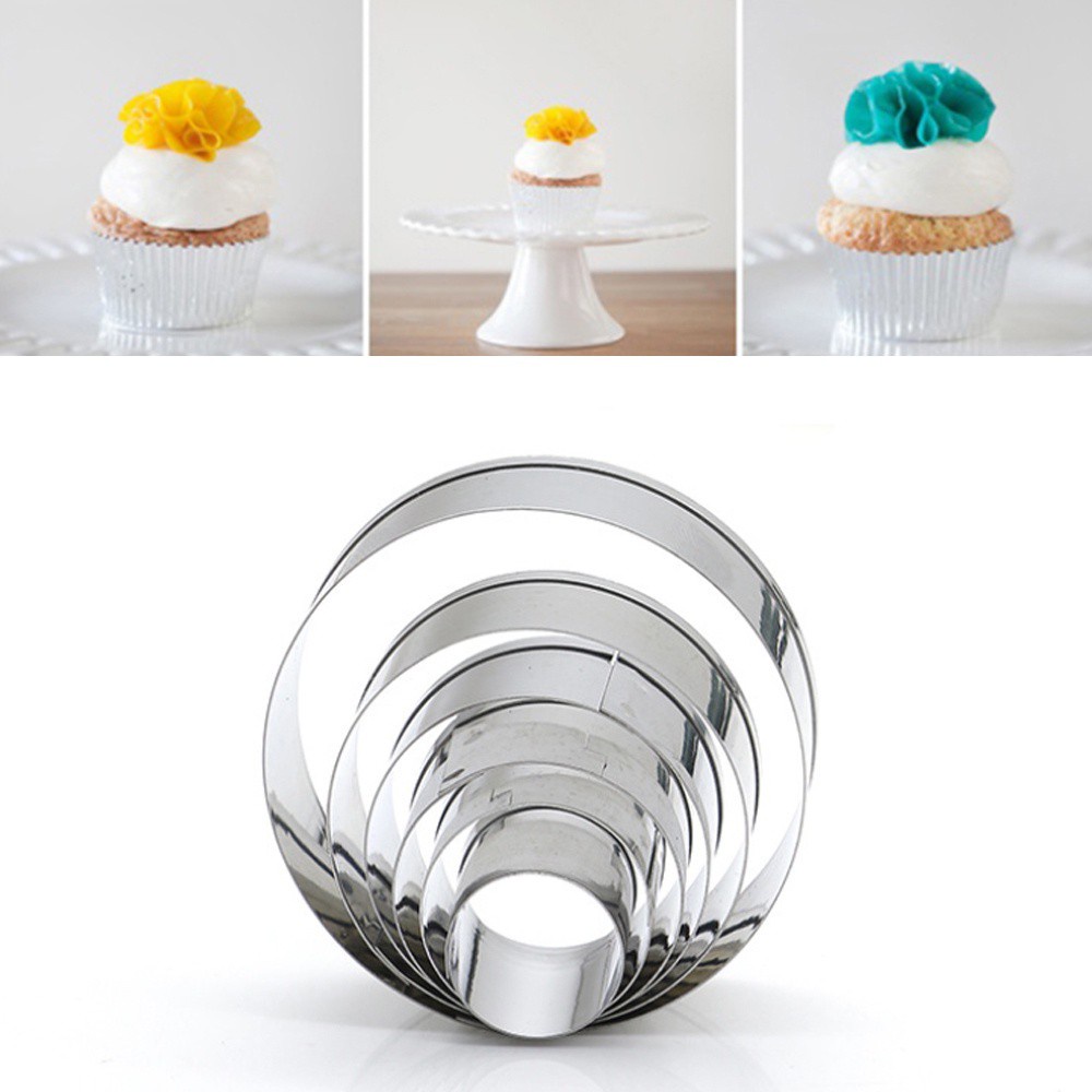 CONOPERY Bộ 6 Khuôn Cắt Bánh Quy Hình Tròn Bằng Thép Không Gỉ Diy