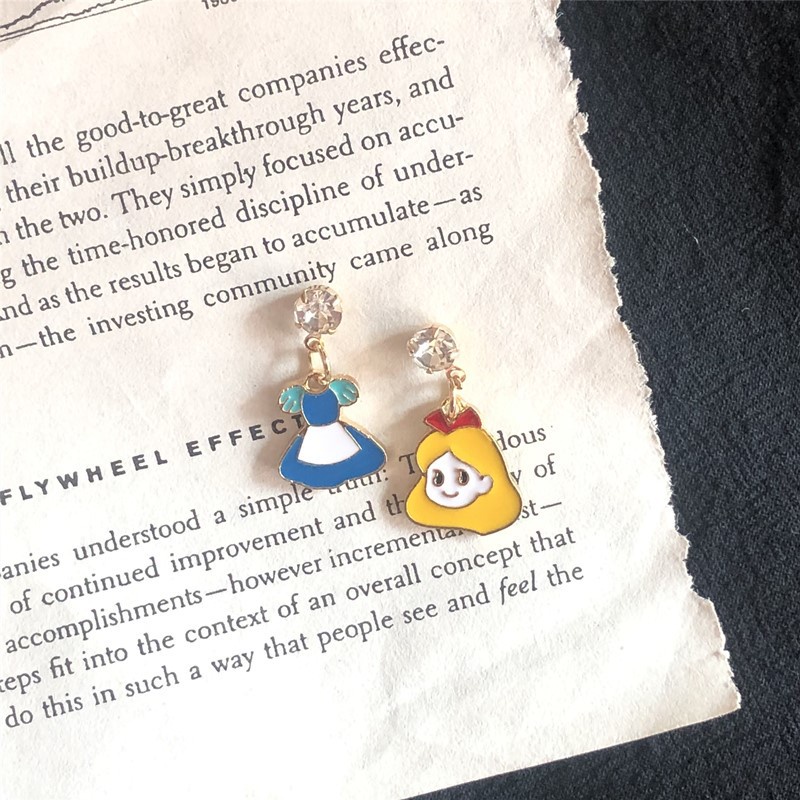 DISNEY Bông Tai Hình Công Chúa Bạch Tuyết Phong Cách Hàn Quốc Cho Nữ