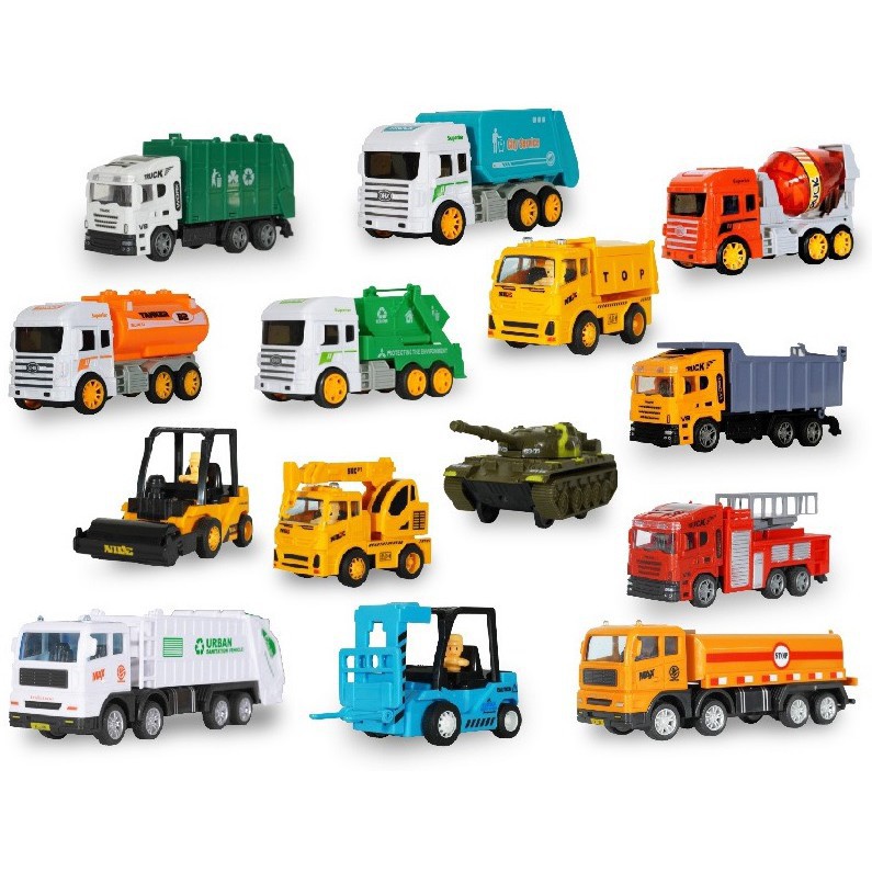 Đồ chơi 1 chiếc xe công trình, xe quân sự, xe cứu hộ nhiều mẫu nhiều màu