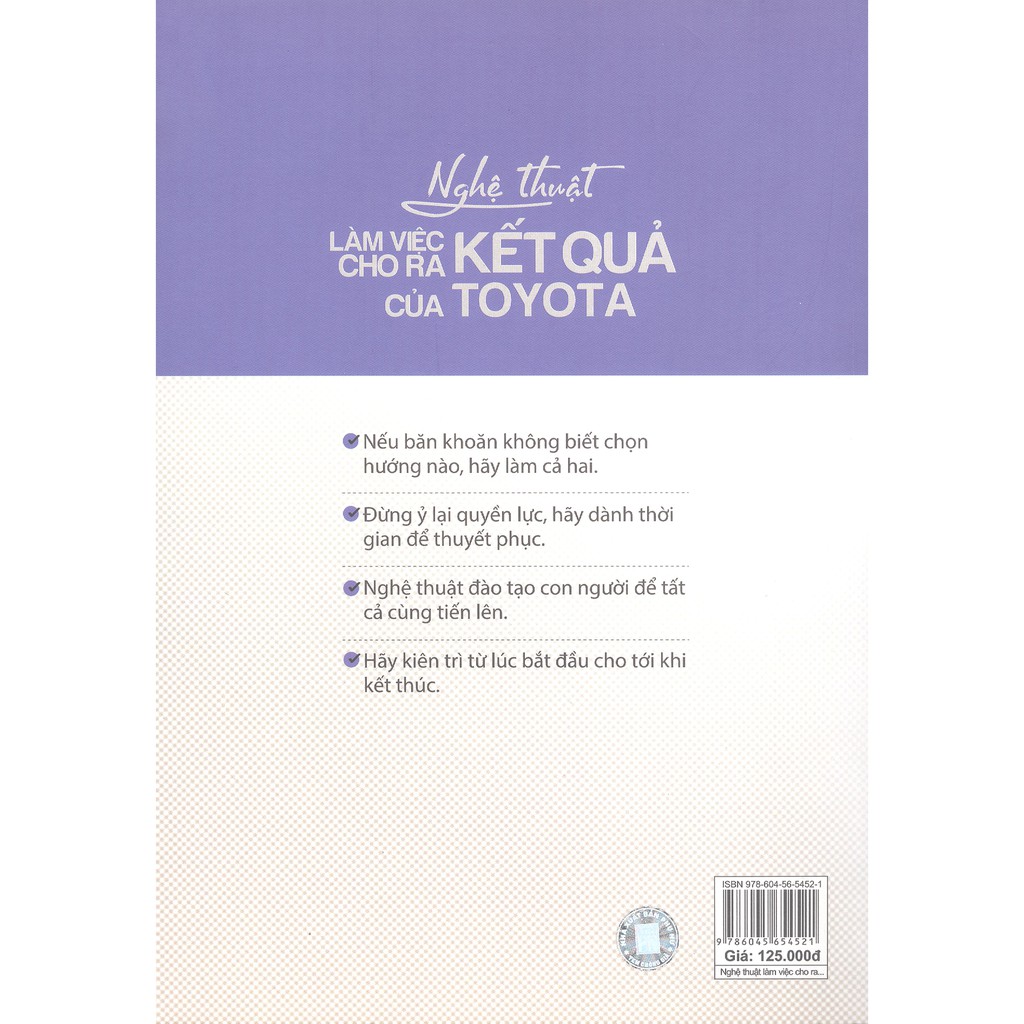 Sách - Nghệ Thuật Làm Việc Cho Ra Kết Quả Của Toyota (Tái Bản 2018)